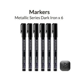 Metallic Series Markers - Dark Iron - pack of 6