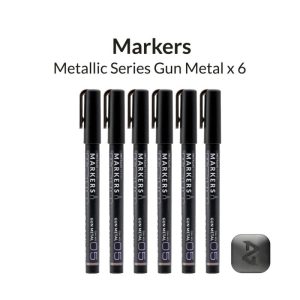 Metallic Series Markers - Gun Metal - pack of 6