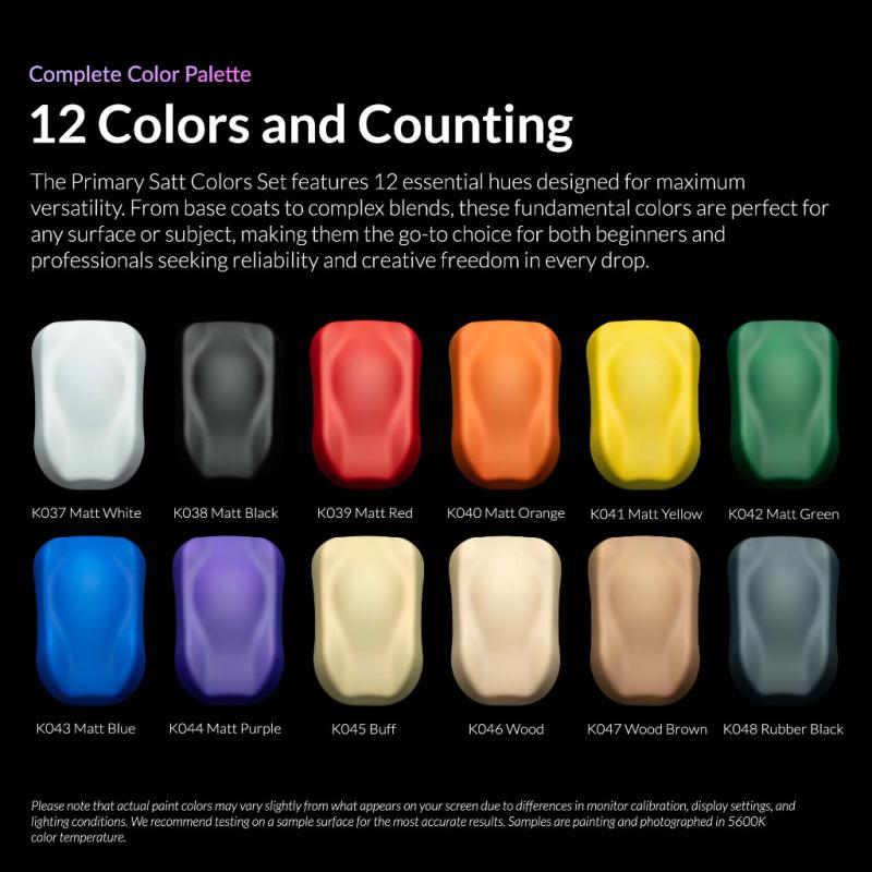 Kaleido Colorworks - 12 Matt Primary Colours Set - Image 8